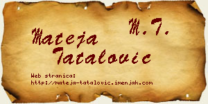 Mateja Tatalović vizit kartica